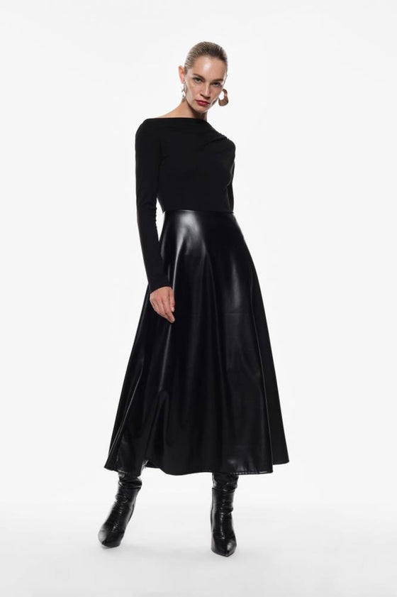 Vestido Longo Couro Sintético IMPERIAL