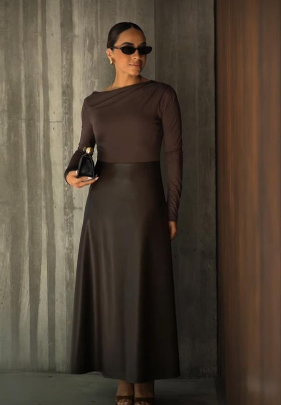 Vestido Longo Couro Sintético IMPERIAL