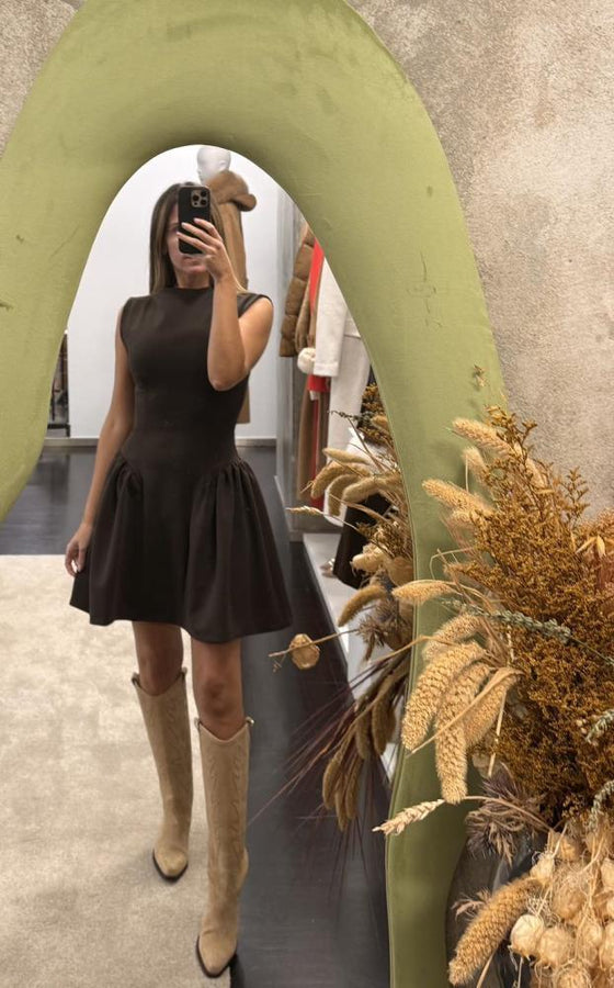 Vestido Evasê Decote Canoa IMPERIAL