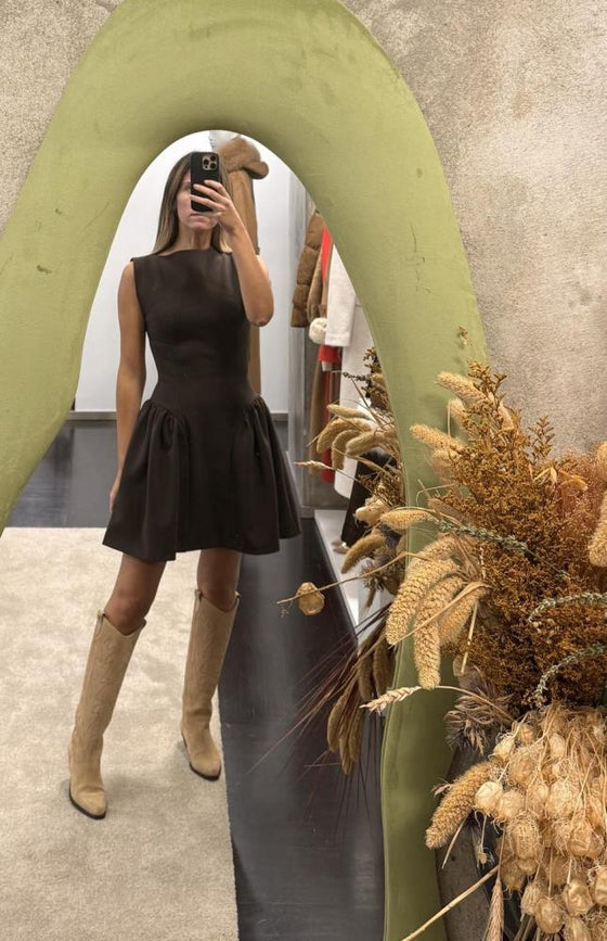 Vestido Evasê Decote Canoa IMPERIAL