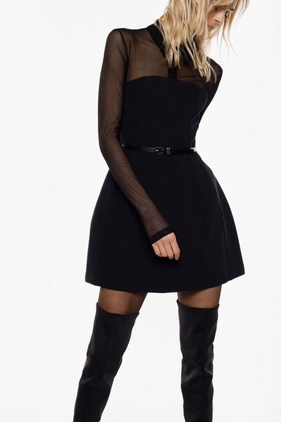 Vestido Mini Mangas Transparentes IMPERIAL