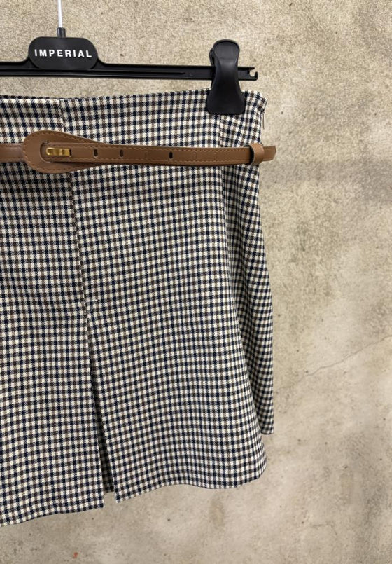 Saia Mini Xadrez com Cinto IMPERIAL