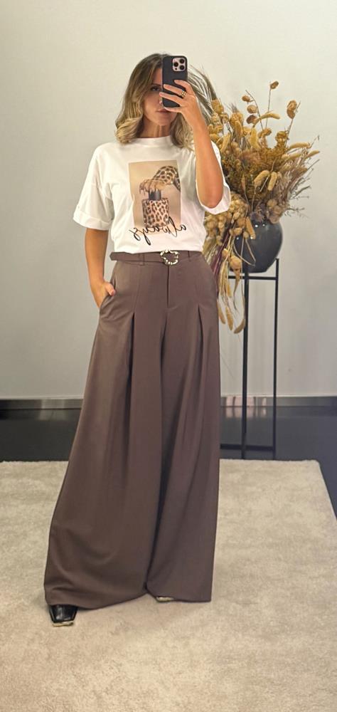 Calça Larga Wide high-waisted IMPERIAL