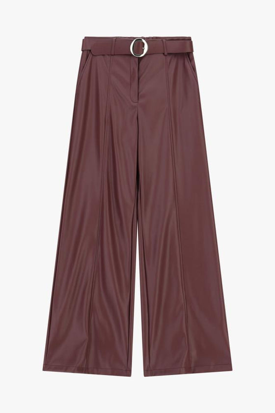 Calças Couro Sint. Wide Leg IMPERIAL