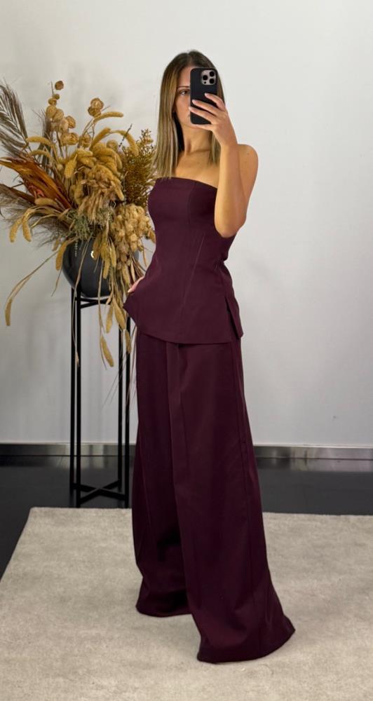 Conj Top Minimalista Evasê + Calça Palazzo IMPERIAL