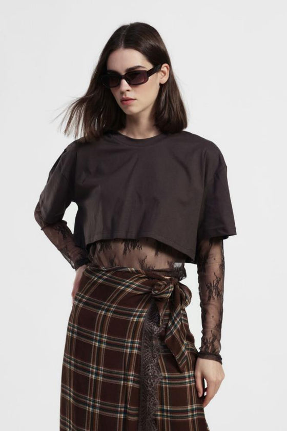 T-Shirt Cropped Renda DIXIE