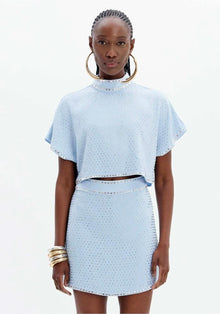  Blusa Cropped Cristais LANÇA PERFUME