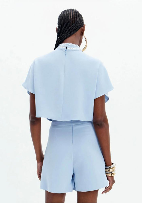 Blusa Cropped Cristais LANÇA PERFUME