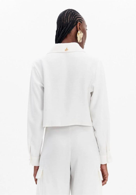 Camisa Curta Strass e Pérolas LANÇA PERFUME