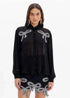 Camisa Laço Strass LANÇA PERFUME