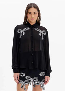 Camisa Laço Strass LANÇA PERFUME