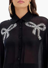 Camisa Laço Strass LANÇA PERFUME