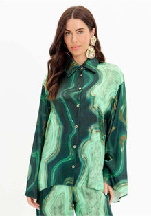  Camisa Estampa e Mangas Flare LANÇA PERFUME