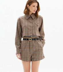  Camisa Crop Xadrez LANÇA PERFUME