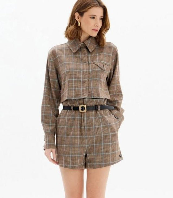 Camisa Crop Xadrez LANÇA PERFUME