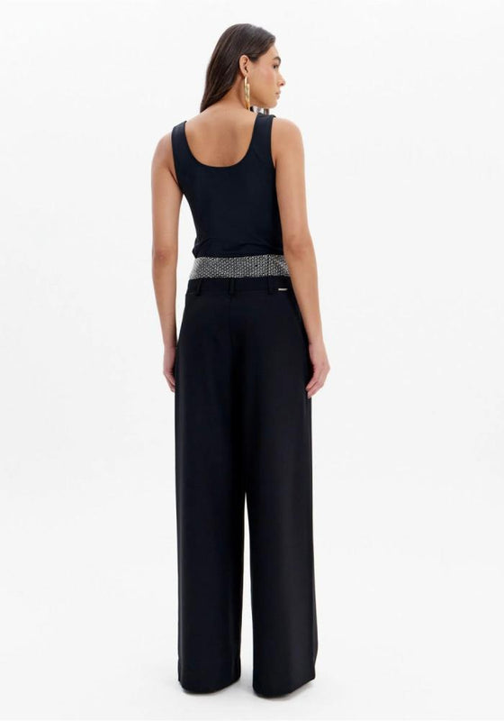 Calça Alfaiataria Cós Strass LANÇA PERFUMe