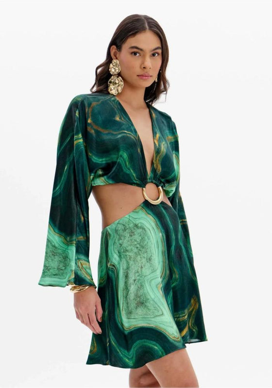 Vestido Mini Estampado Argola LANÇA PERFUME