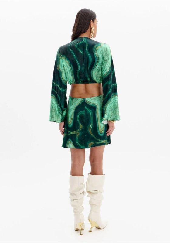 Vestido Mini Estampado Argola LANÇA PERFUME