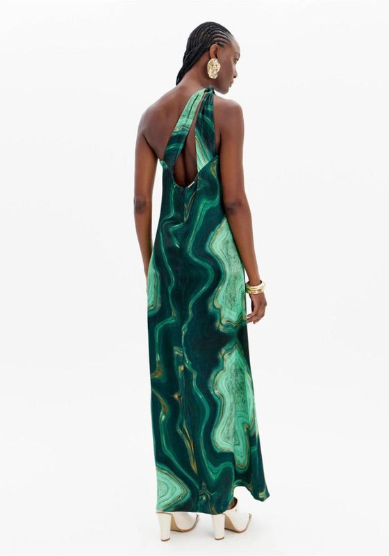 Vestido Longo Estampado C/ Argola LANÇA PERFUME