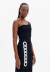 Vestido Midi Ombro Único Strass LANÇA PERFUME