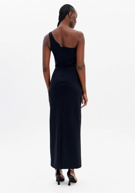 Vestido Midi Ombro Único Strass LANÇA PERFUME