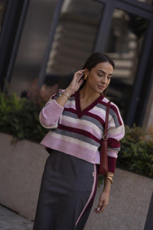  Camisola Cropped Riscas SAHOCO