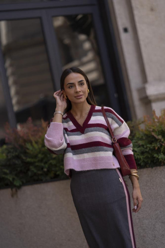 Camisola Cropped Riscas SAHOCO