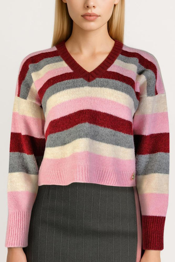 Camisola Cropped Riscas SAHOCO