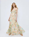Vestido Longo Floral Folhos ACCESS