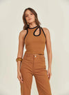Top Cut-out Canelado COLCCI