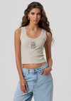 Tank Top Canelado Strass FRACOMINA