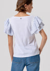 T-Shirt Manga Folhos Riscas FRACOMINA