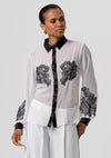 Camisa Georgette Bordados Florais FRACOMINA