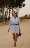 Camisa Longa Riscas Oversized FRACOMINA
