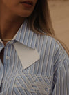 Camisa Longa Riscas Oversized FRACOMINA