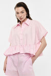 Camisa Cropped com Folhos IMPERIAL