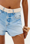 Calções Jeans Relaxed Com Crochê LANÇA PERFUME