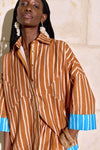 Camisa Over Riscas DUO LANÇA PERFUME
