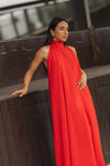 Vestido Halter Acetinado SAHOCO