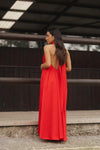 Vestido Halter Acetinado SAHOCO