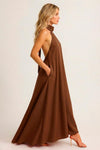 Vestido Halter Acetinado SAHOCO
