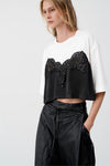 T-Shirt Cropped Renda e Lantejoulas BSB