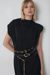 Vestido Midi Detalhes Cintos BSB