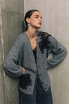 Cardigan Malha Detalhes Renda BSB