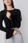 Camisola Semi-Transparente Folhos BSB
