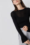 Camisola Semi-Transparente Folhos BSB