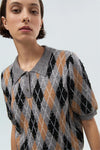 Camisola Polo Losangos Strass BSB