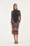 Vestido Tule Midi Estampado COLCCI