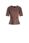 Blusa com Folho Pied-de-Poule FRACOMINA