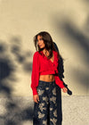 Blusa Cropped Georgette FRACOMINA